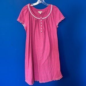 SECRET TREASURES Pink Short Sleeve Midi Nightgown Sz M